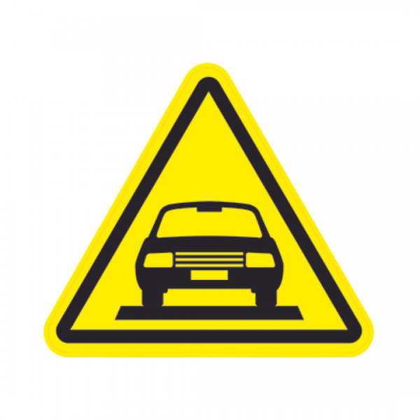 Panneau Triangle Sticker Danger Traversée route TRI-STI170